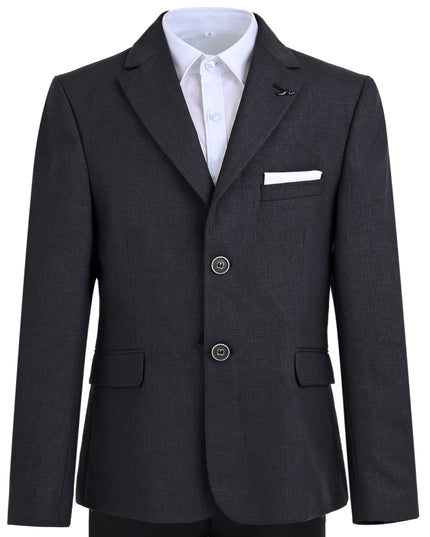 kids atelier moustache Gray Edward Structured Blazer Suit Set