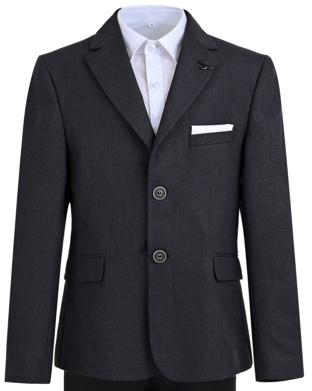 kids atelier moustache Gray Edward Structured Blazer Suit Set