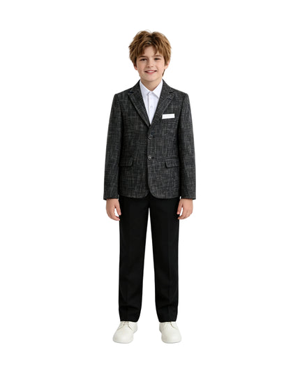 kids atelier moustache Black Alexander Checked Pattern Blazer Suit Set