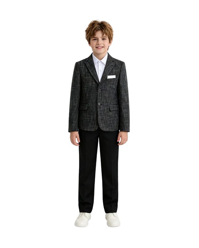 kids atelier moustache Black Alexander Checked Pattern Blazer Suit Set