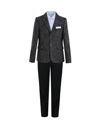 kids atelier moustache Black Alexander Checked Pattern Blazer Suit Set