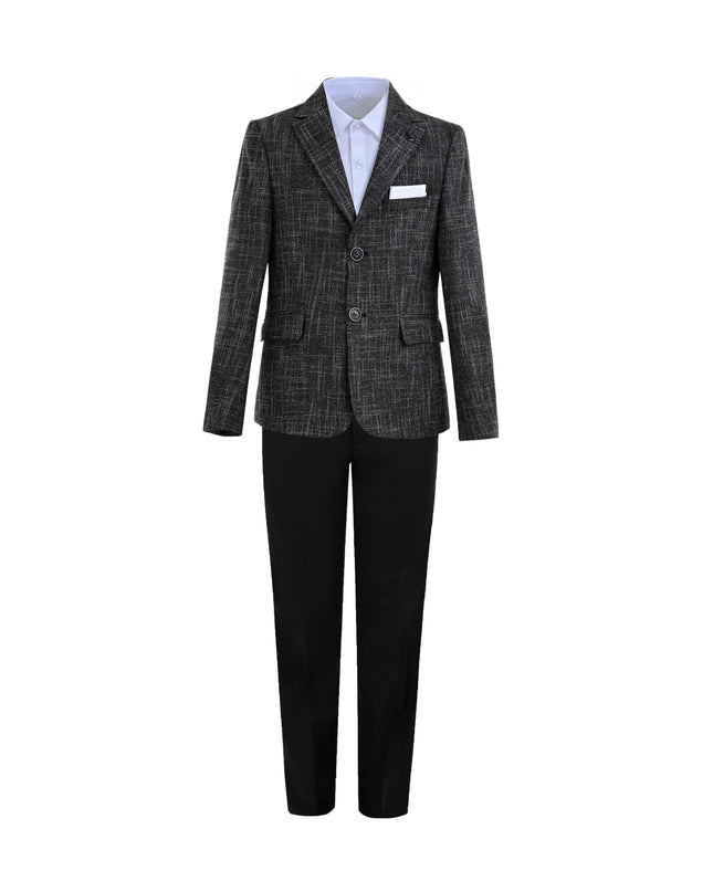 kids atelier moustache Black Alexander Checked Pattern Blazer Suit Set