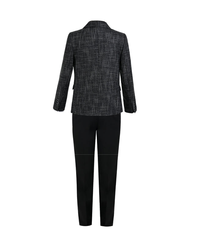 kids atelier moustache Black Alexander Checked Pattern Blazer Suit Set