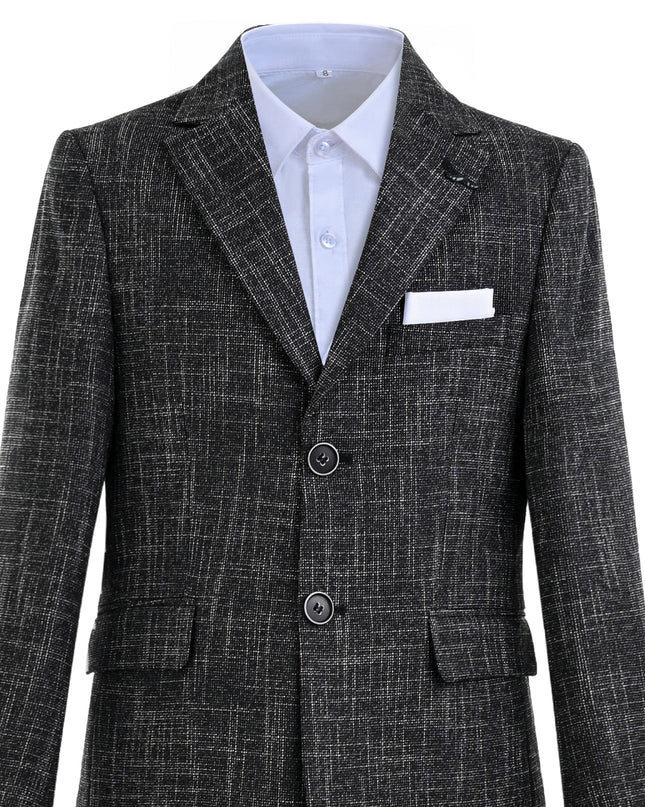 kids atelier moustache Black Alexander Checked Pattern Blazer Suit Set