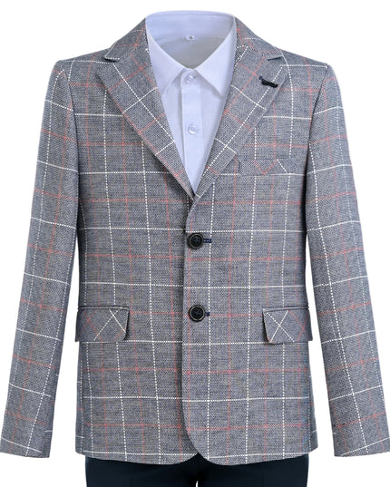 kids atelier moustache Blue Noah Plaid Blazer Suit Set with Shirt