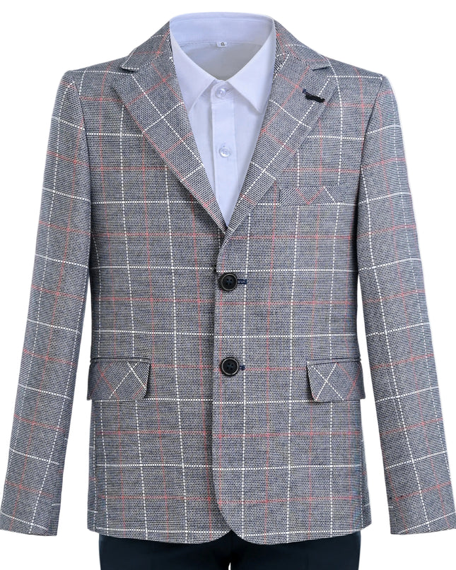 kids atelier moustache Blue Noah Plaid Blazer Suit Set with Shirt