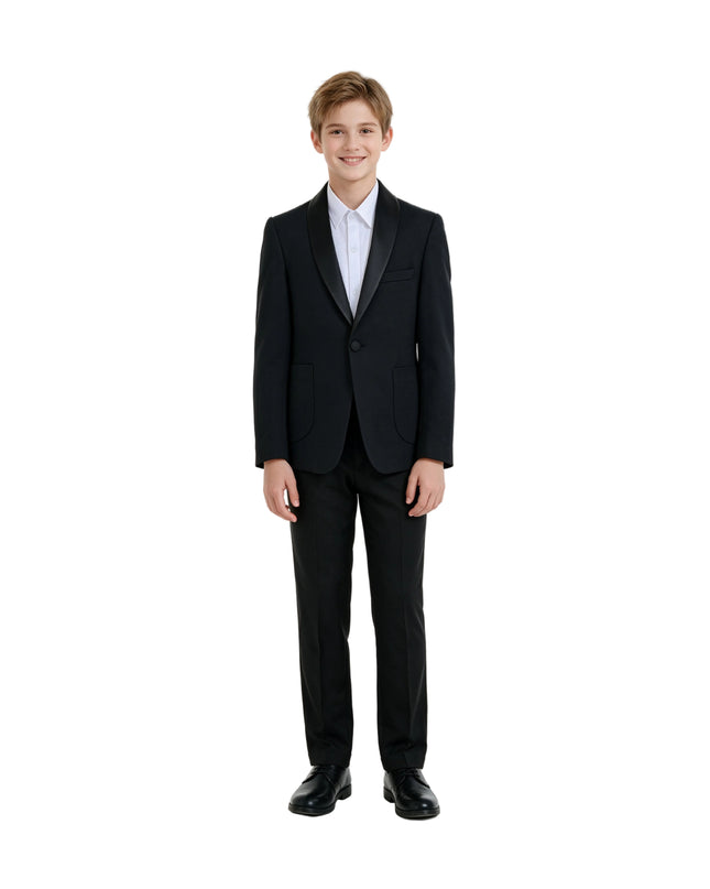 kids atelier moustache Navy Mason Single‑Button Blazer Suit Set