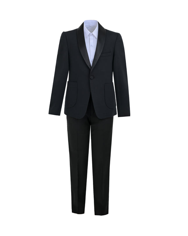 kids atelier moustache Navy Mason Single‑Button Blazer Suit Set