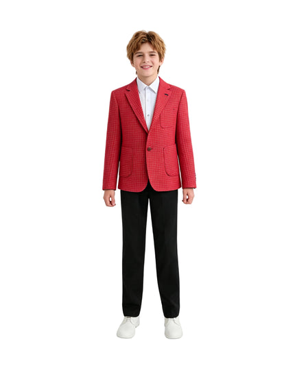 kids atelier moustache Red Adrian Patterned Blazer Suit Set