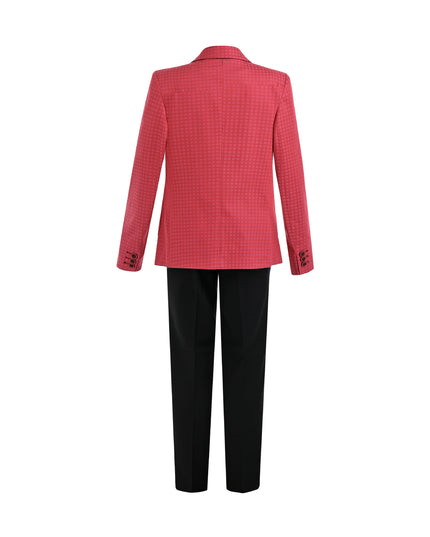 kids atelier moustache Red Adrian Patterned Blazer Suit Set