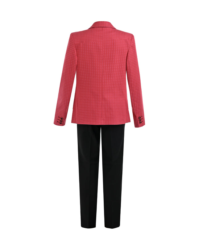 kids atelier moustache Red Adrian Patterned Blazer Suit Set