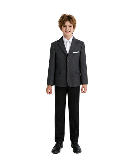 kids atelier moustache Gray Edward Structured Blazer Suit Set