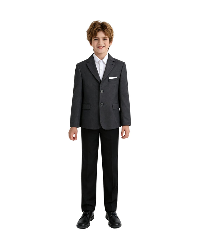 kids atelier moustache Gray Edward Structured Blazer Suit Set
