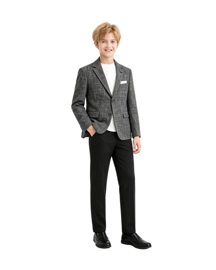 kids atelier moustache Black Benjamin Textured Pattern Blazer Suit Set