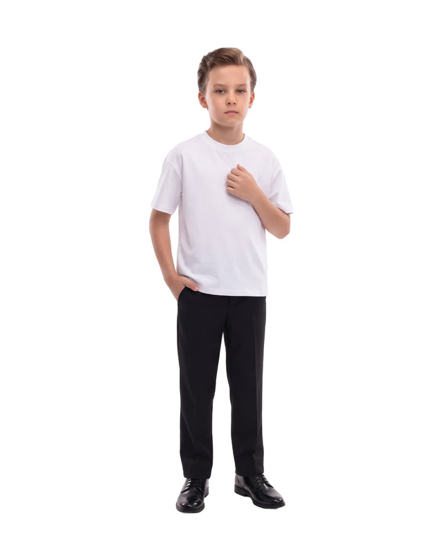 kids atelier moustache White T-Shirt with Mustache Detail