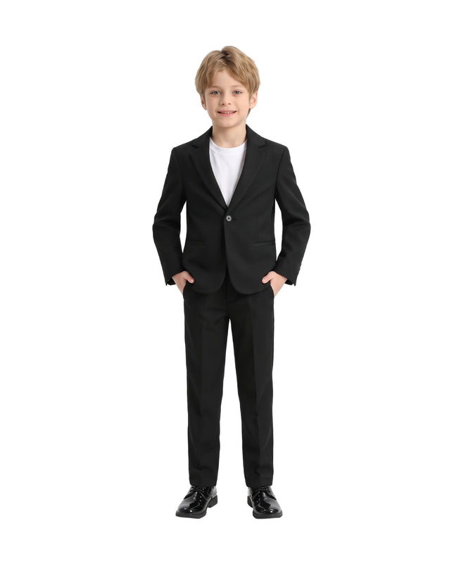 kids atelier moustache Black Slim-Fit Suit Set