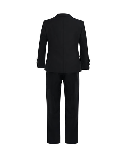 kids atelier moustache Black Slim-Fit Suit Set