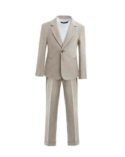 kids atelier moustache Beige Slim-Fit Suit Set