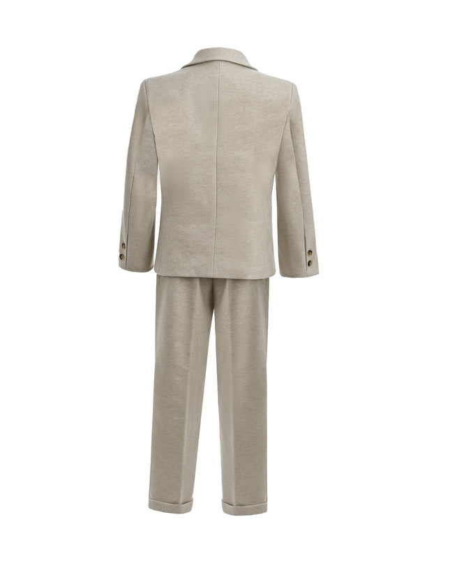 kids atelier moustache Beige Slim-Fit Suit Set