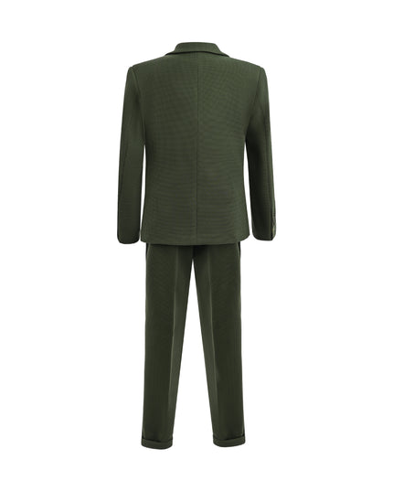 kids atelier moustache green Slim-Fit Suit Set