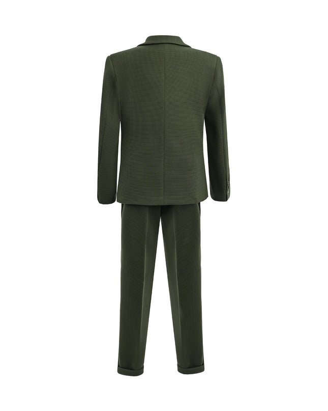 kids atelier moustache green Slim-Fit Suit Set