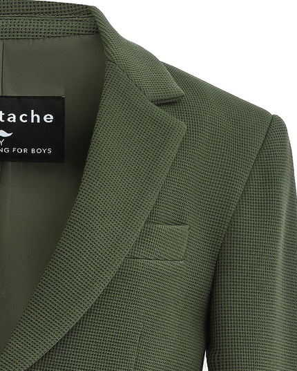 kids atelier moustache green Slim-Fit Suit Set