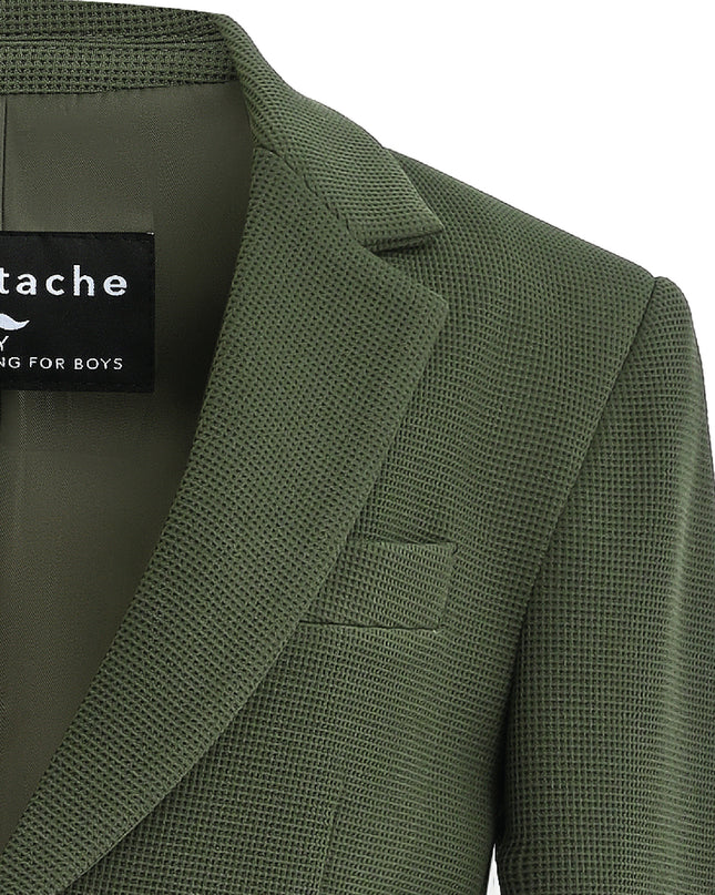 kids atelier moustache green Slim-Fit Suit Set