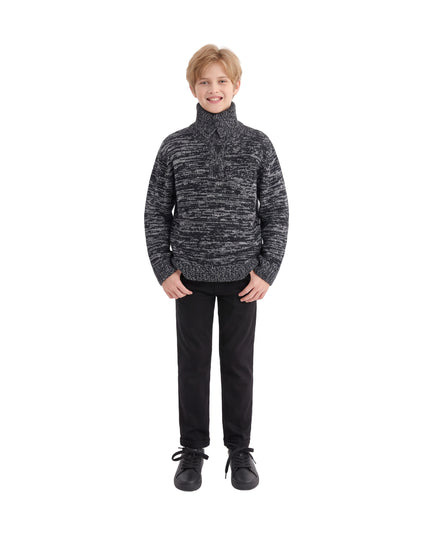 kids atelier moustache Black & White Button Sweater