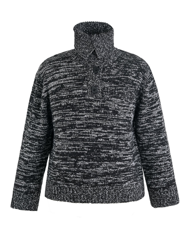 kids atelier moustache Black & White Button Sweater