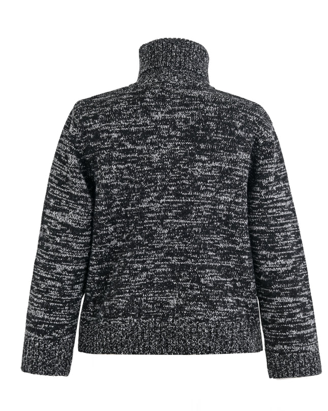 kids atelier moustache Black & White Button Sweater