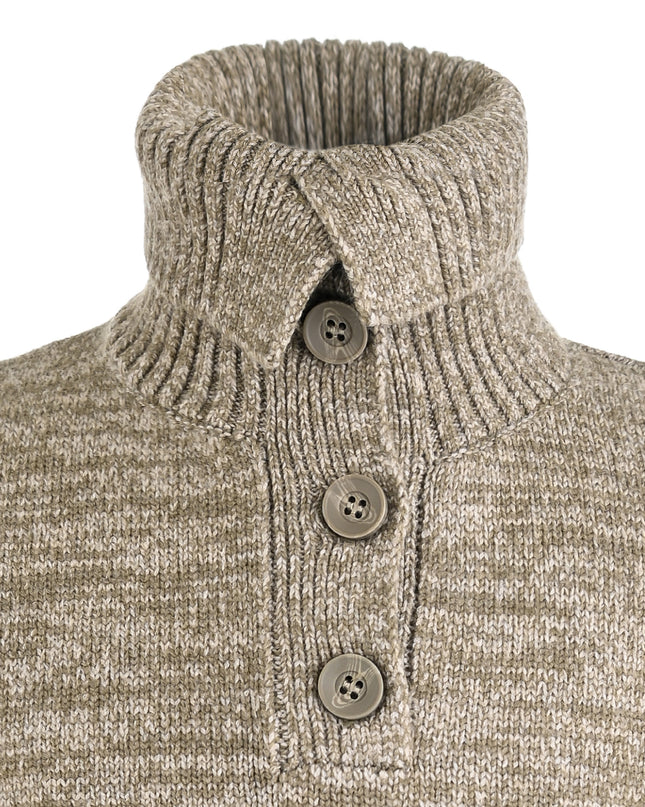 kids atelier moustache Beige Button Knit Sweater
