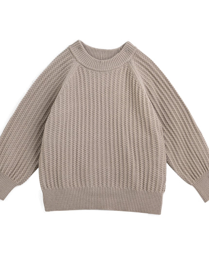 kids atelier moustache Beige Waffle Knit Sweater