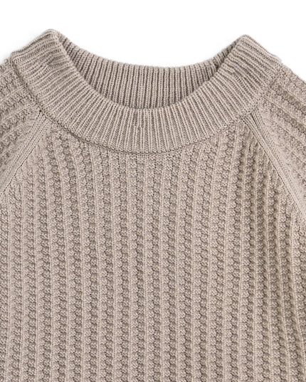 kids atelier moustache Beige Waffle Knit Sweater