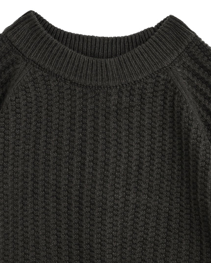 kids atelier moustache Gray Waffle Knit Sweater