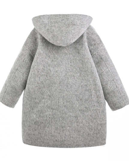 kids atelier moustache Gray Hooded Winter Coat