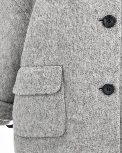 kids atelier moustache Gray Hooded Winter Coat