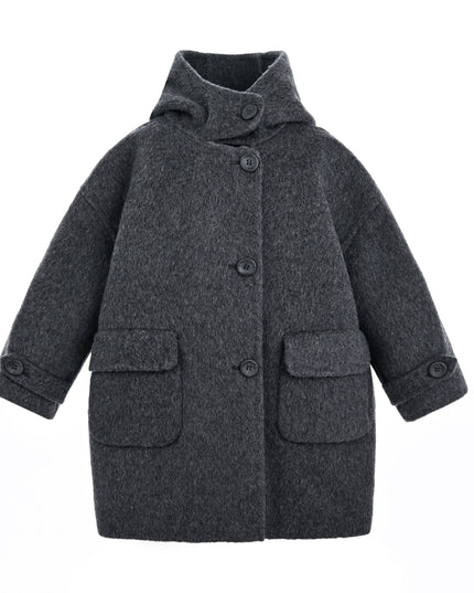 Dark Gray Hooded Coat