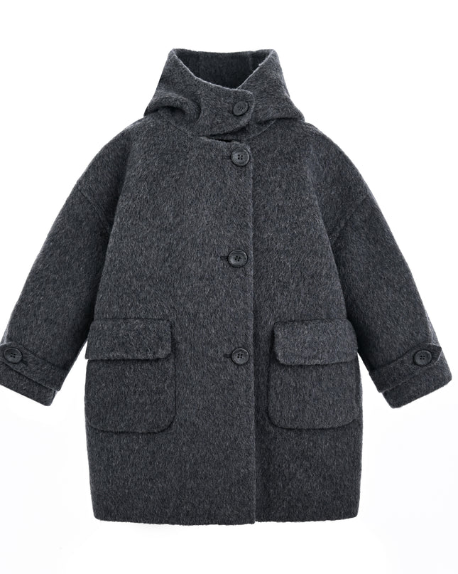Dark Gray Hooded Coat