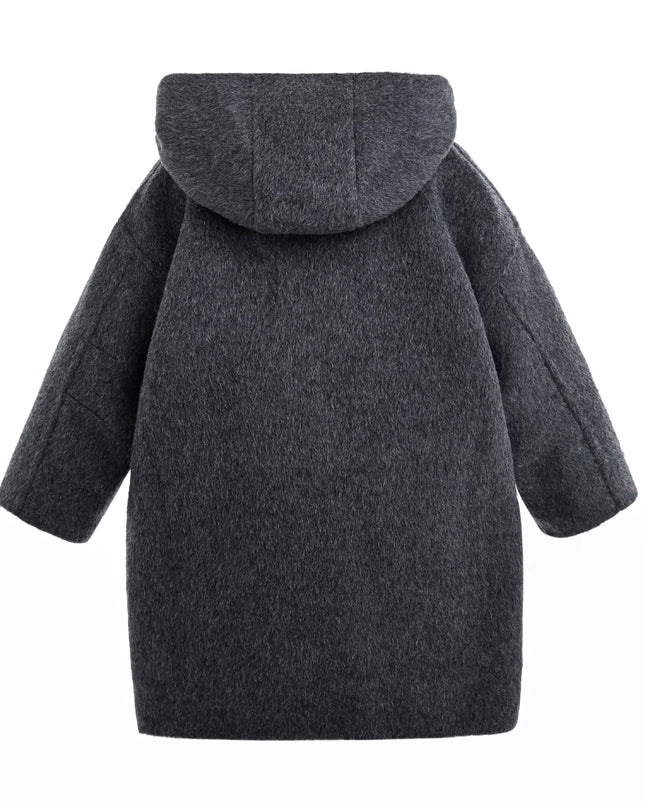 Dark Gray Hooded Coat