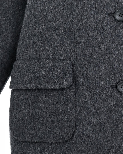 Dark Gray Hooded Coat