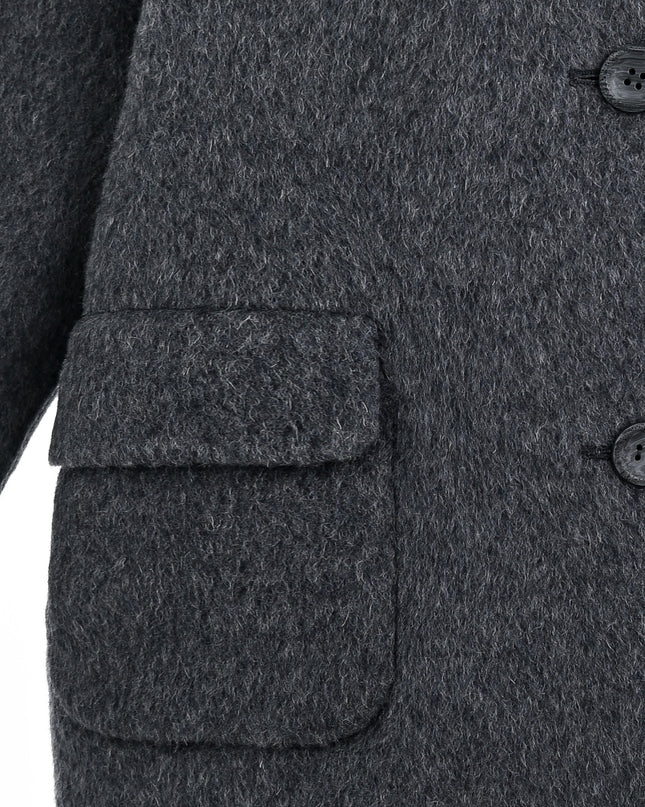 Dark Gray Hooded Coat