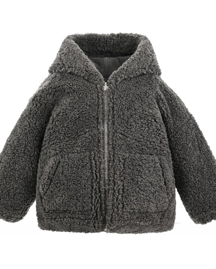 kids atelier moustache Gray Zip Fleece Jacket