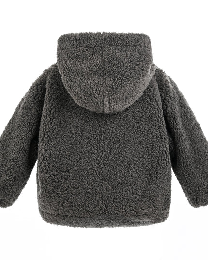 kids atelier moustache Gray Zip Fleece Jacket