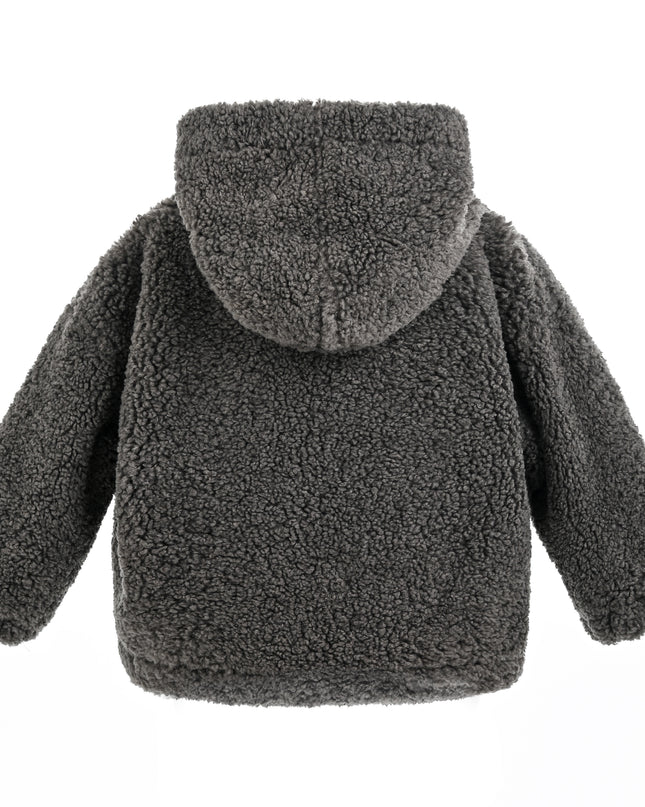 kids atelier moustache Gray Zip Fleece Jacket