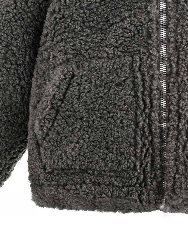 kids atelier moustache Gray Zip Fleece Jacket