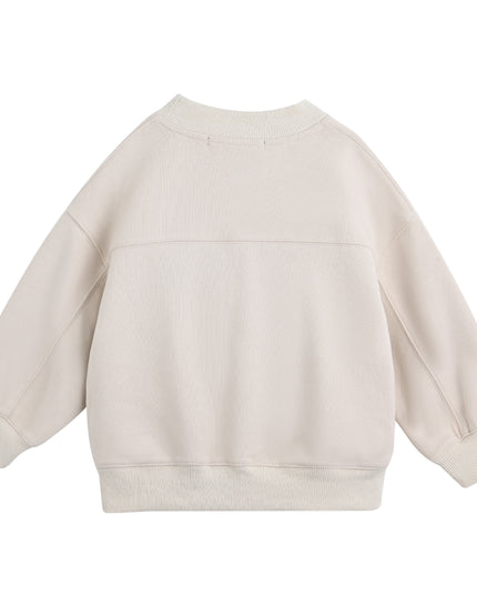 kids atelier moustache Beige Crewneck Sweatshirt