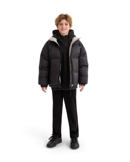 Black Quilted Puffer Jacket