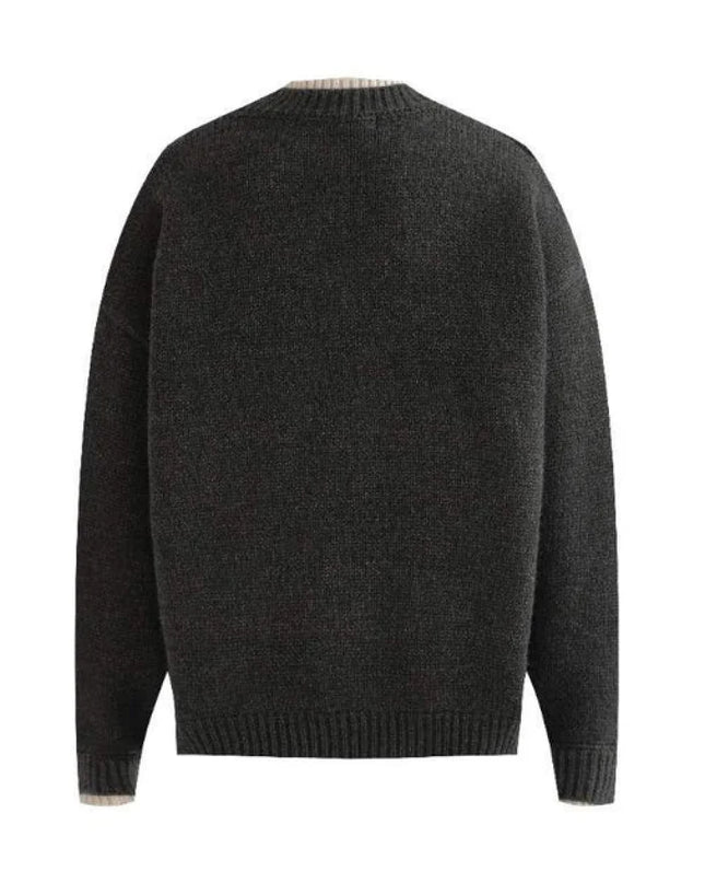 kids atelier moustache Dark Gray Classic Knit Sweater