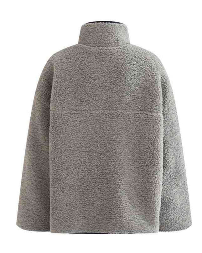 kids atelier moustache Gray Sherpa Fleece Pullover