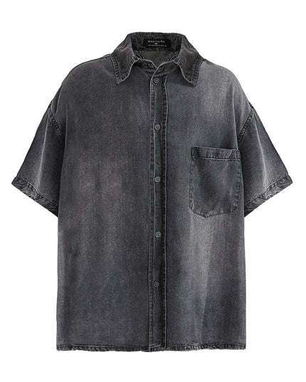 kids atelier moustache Dark Gray Denim Shirt